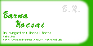 barna mocsai business card